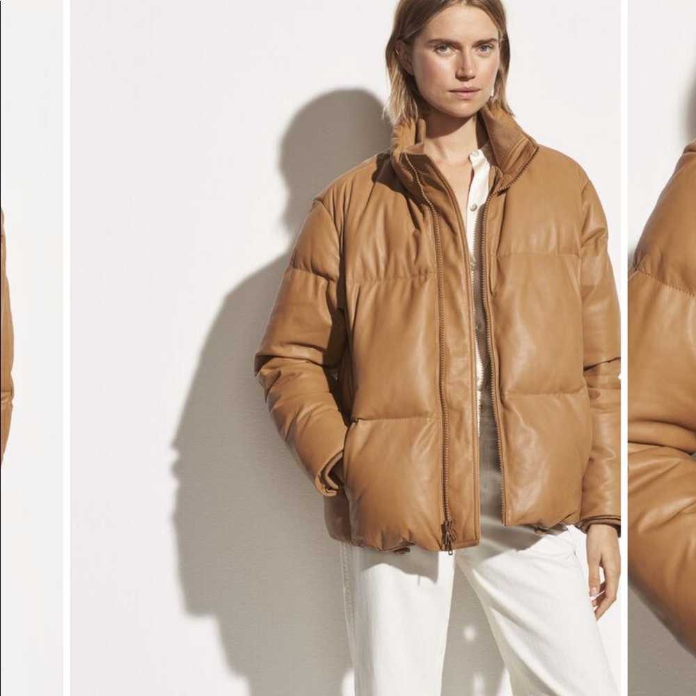 SOLD! Vince Leather Puffer Jacket